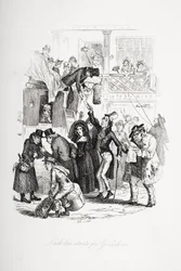 Nicholas Yorkshire-be indul, illusztráció Charles Dickens (1812-70) 